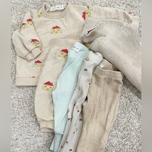 Zara Baby Clothing Set in Cream, Mint, and Beige
